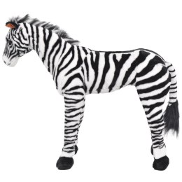 VidaXL Pluszowa zebra, stojąca, czarno-biała, XXL