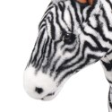 VidaXL Pluszowa zebra, stojąca, czarno-biała, XXL