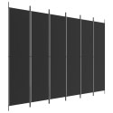 VidaXL Parawan 6-panelowy, czarny, 300x220 cm, tkanina