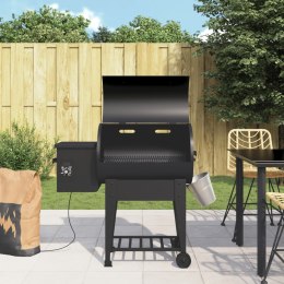 VidaXL Grill na pellet, z dolną półką, czarny, 94 cm, żelazo