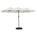 VidaXL Podwójny parasol ogrodowy, piaskowa biel, 449x245 cm