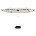 VidaXL Podwójny parasol ogrodowy, piaskowa biel, 449x245 cm