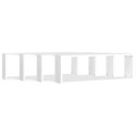 VidaXL Półki ścienne kostki, 4 szt., białe, 80x15x26,5 cm