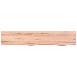 VidaXL Półka, jasnobrązowa, 100x20x2cm, lakierowane lite drewno dębowe