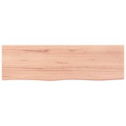 VidaXL Półka, jasnobrązowa, 100x30x2cm, lakierowane lite drewno dębowe