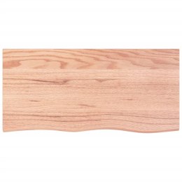VidaXL Półka, brązowa, 100x50x(2-4) cm, lakierowane lite drewno dębowe