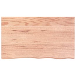 VidaXL Półka, brązowa, 100x60x(2-4) cm, lakierowane lite drewno dębowe