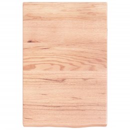 VidaXL Półka, brązowa, 40x60x(2-4) cm, lakierowane lite drewno dębowe