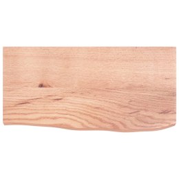 VidaXL Półka, brązowa, 60x30x(2-4) cm, lakierowane lite drewno dębowe