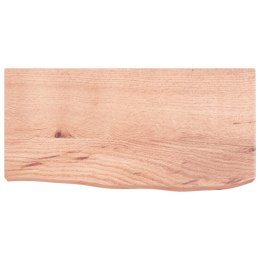 VidaXL Półka, brązowa, 60x30x(2-6) cm, lakierowane lite drewno dębowe