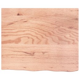 VidaXL Półka, brązowa, 60x50x(2-6) cm, lakierowane lite drewno dębowe