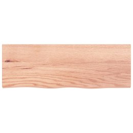 VidaXL Półka, brązowa, 80x30x(2-4) cm, lakierowane lite drewno dębowe