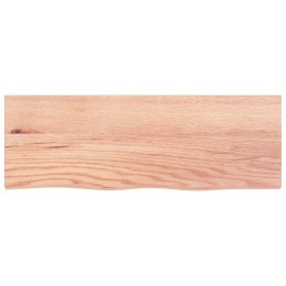 VidaXL Półka, brązowa, 80x30x(2-6) cm, lakierowane lite drewno dębowe
