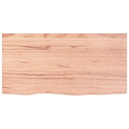 VidaXL Półka, brązowa, 80x40x(2-4) cm, lakierowane lite drewno dębowe
