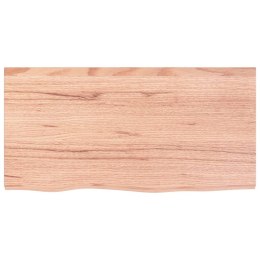 VidaXL Półka, brązowa, 80x40x(2-6) cm, lakierowane lite drewno dębowe