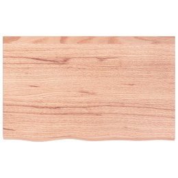 VidaXL Półka, brązowa, 80x50x(2-4) cm, lakierowane lite drewno dębowe