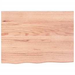 VidaXL Półka, brązowa, 80x60x(2-4) cm, lakierowane lite drewno dębowe