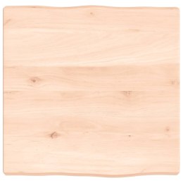 VidaXL Blat stołu, 40x40x(2-4)cm, surowy, lity dąb naturalną krawędzią