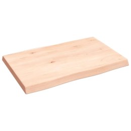 VidaXL Blat stołu, 60x40x(2-4)cm, surowy, lity dąb naturalną krawędzią