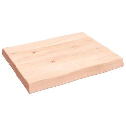 VidaXL Blat stołu, 60x50x(2-6)cm, surowy, lity dąb naturalną krawędzią