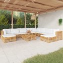 VidaXL 11-cz. zestaw wypoczynkowy do ogrodu, poduszki, drewno tekowe