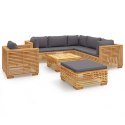 VidaXL 8-cz. zestaw wypoczynkowy do ogrodu, poduszki, drewno tekowe