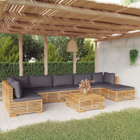 VidaXL 8-cz. zestaw wypoczynkowy do ogrodu, poduszki, drewno tekowe