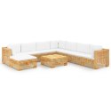 VidaXL 9-cz. zestaw wypoczynkowy do ogrodu, poduszki, drewno tekowe