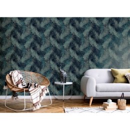 DUTCH WALLCOVERINGS Tapeta Palm, kolor głęboki morski