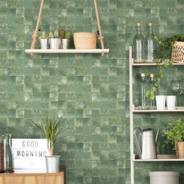 Evergreen Tapeta Tiles, zielona