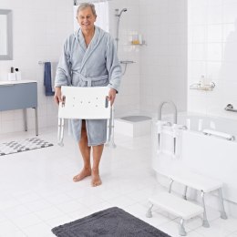 RIDDER Składany stołek prysznicowy, biały, do 110 kg, A0050301