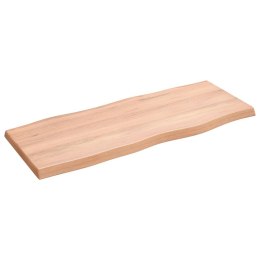 VidaXL Blat, jasnobrązowy 100x40x(2-4)cm drewno z naturalną krawędzią