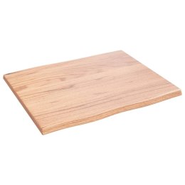 VidaXL Blat stołu, jasny brąz, 60x50x2 cm, dąb z naturalną krawędzią