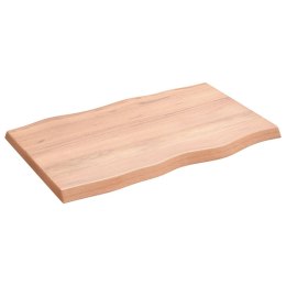 VidaXL Blat, jasnobrązowy, 80x50x(2-4)cm drewno z naturalną krawędzią