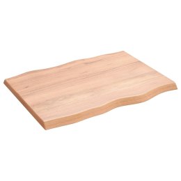 VidaXL Blat, jasnobrązowy 80x60x(2-4) cm drewno z naturalną krawędzią