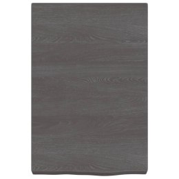 VidaXL Półka, ciemnobrązowa, 40x60x(2-6) cm, wykończone drewno dębowe