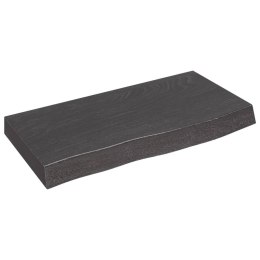 VidaXL Półka, ciemnobrązowa, 60x30x(2-6) cm, wykończone drewno dębowe