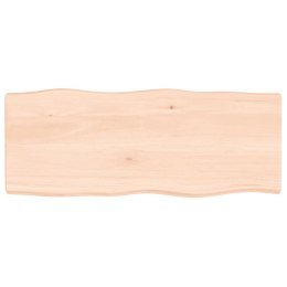 VidaXL Blat stołu, 100x40x(2-6)cm, surowy lity dąb naturalną krawędzią