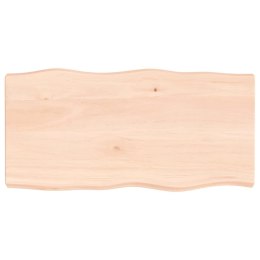 VidaXL Blat stołu, 80x40x(2-6)cm, surowy, lity dąb naturalną krawędzią