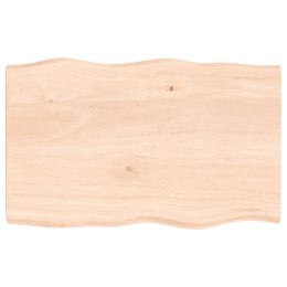 VidaXL Blat stołu, 80x50x(2-4)cm, surowy, lity dąb naturalną krawędzią