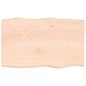 VidaXL Blat stołu, 80x50x(2-6)cm, surowy, lity dąb naturalną krawędzią