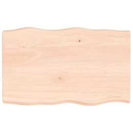 VidaXL Blat stołu, 80x50x(2-6)cm, surowy, lity dąb naturalną krawędzią