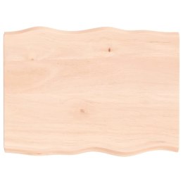 VidaXL Blat stołu, 80x60x(2-4)cm, surowy, lity dąb naturalną krawędzią