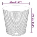 VidaXL Donica z pojemnikiem wewnętrznym, antracyt, 35/37,5L, rattan PP