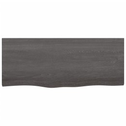 VidaXL Półka, ciemnobrązowa, 100x40x(2-4) cm, wykończone drewno dębowe