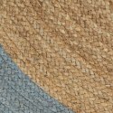 VidaXL Ręcznie wykonany dywanik, juta, oliwkowozielona krawędź, 150 cm