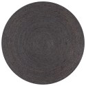 VidaXL Ręcznie wykonany dywan z juty, okrągły, 150 cm, ciemnoszary