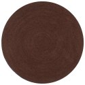 VidaXL Ręcznie wykonany dywanik z juty, okrągły, 120 cm, brązowy