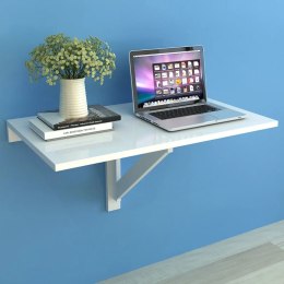 VidaXL Składany stolik na ścianę, biały, 100 x 60 cm