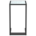 VidaXL Komputerowy stolik boczny, biały marmur, 50x35x65 cm